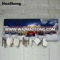 6 hooks sublimation mdf wood  key hanger for printing