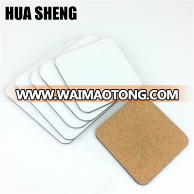 19.5cm square custom cork base blank sublimation mdf  placemat