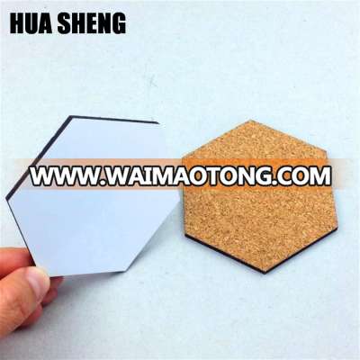 wholesale 100mm cork back blank sublimation mdf cork coaster