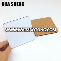 custom square blank MDF sublimation coasters with cork