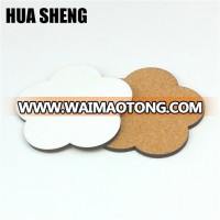 flower shape 100mm blank sublimation mdf coating cork coasters